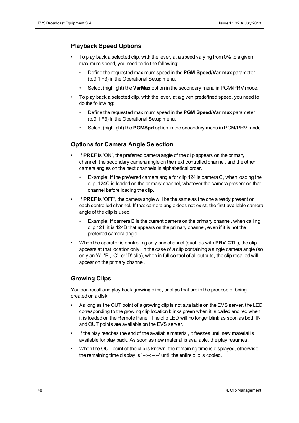 EVS XTnano Version 11.02 - July 2013 Operation Manual User Manual | Page 56 / 102