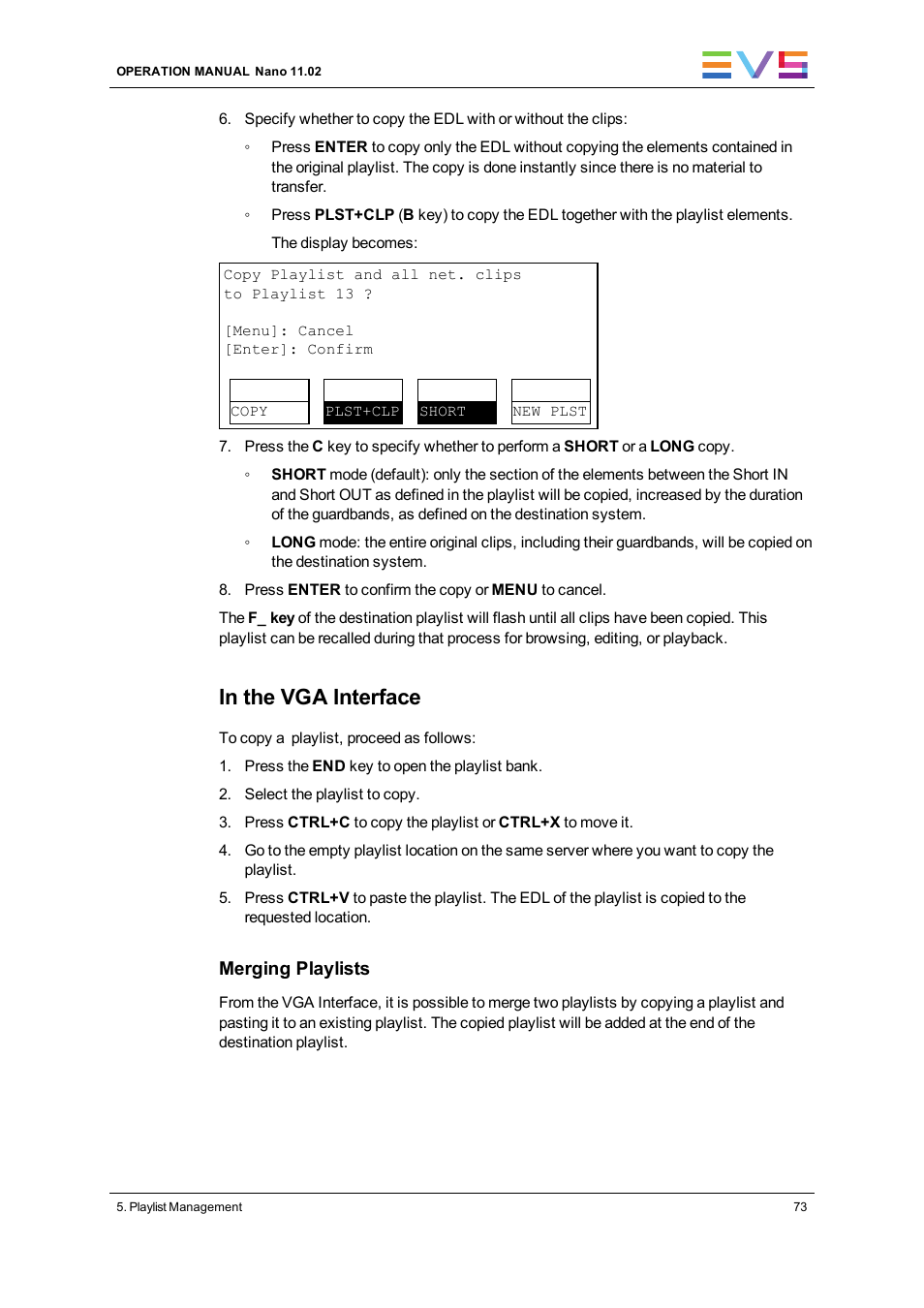 EVS XTnano Version 11.02 - July 2013 Operation Manual User Manual | Page 81 / 102