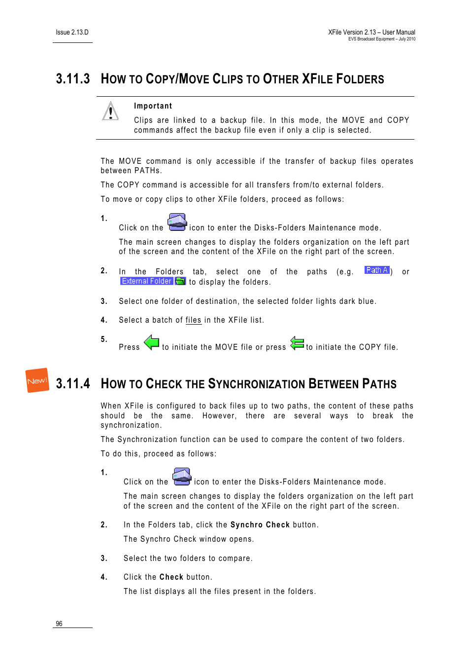 3 how to copy/move clips to other xfile folders, How to check the synchronization between paths, How to copy/move clips to other xfile folders | Ow to, Lips to, Ther, Olders, Heck the, Ynchronization, Etween | EVS Xfile Version 2.13 - July 2010 User Manual User Manual | Page 105 / 192