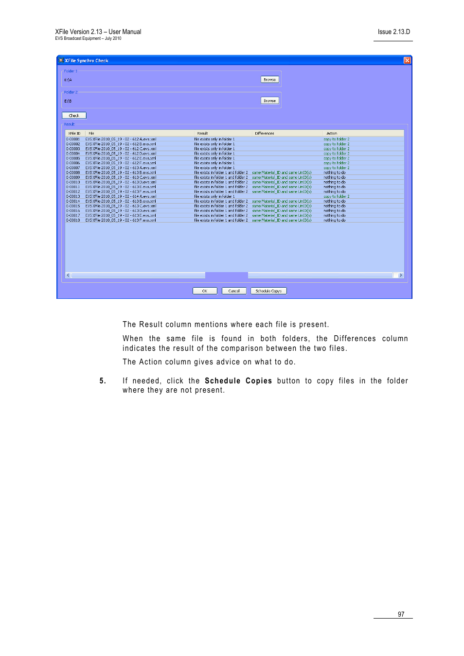 EVS Xfile Version 2.13 - July 2010 User Manual User Manual | Page 106 / 192