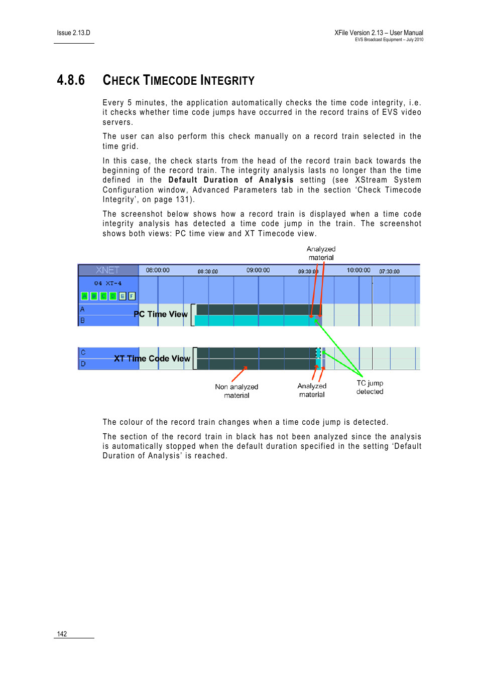 6 check timecode integrity, Check timecode integrity, 6 ‘check timecode integrity | Heck, Imecode, Ntegrity | EVS Xfile Version 2.13 - July 2010 User Manual User Manual | Page 151 / 192