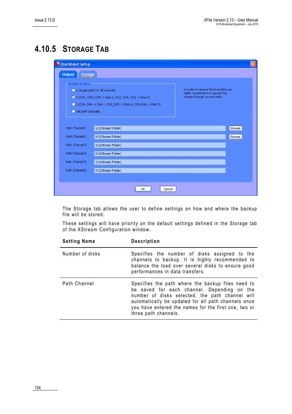 5 storage tab, Storage tab, Torage | EVS Xfile Version 2.13 - July 2010 User Manual User Manual | Page 163 / 192