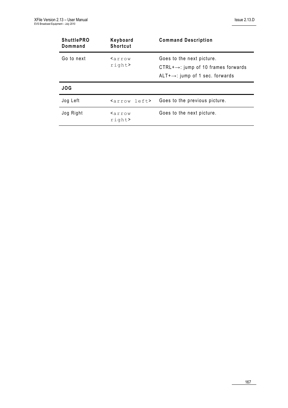 EVS Xfile Version 2.13 - July 2010 User Manual User Manual | Page 176 / 192