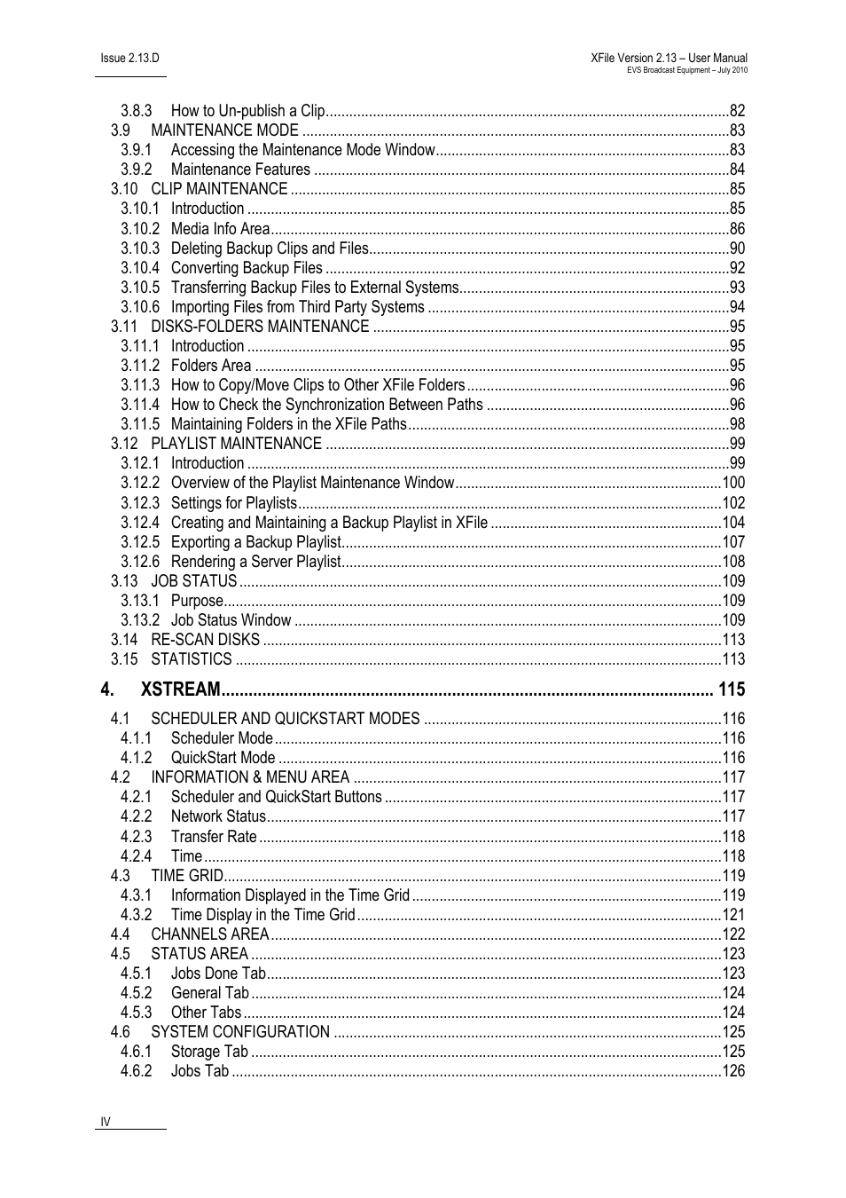 Xstream | EVS Xfile Version 2.13 - July 2010 User Manual User Manual | Page 5 / 192