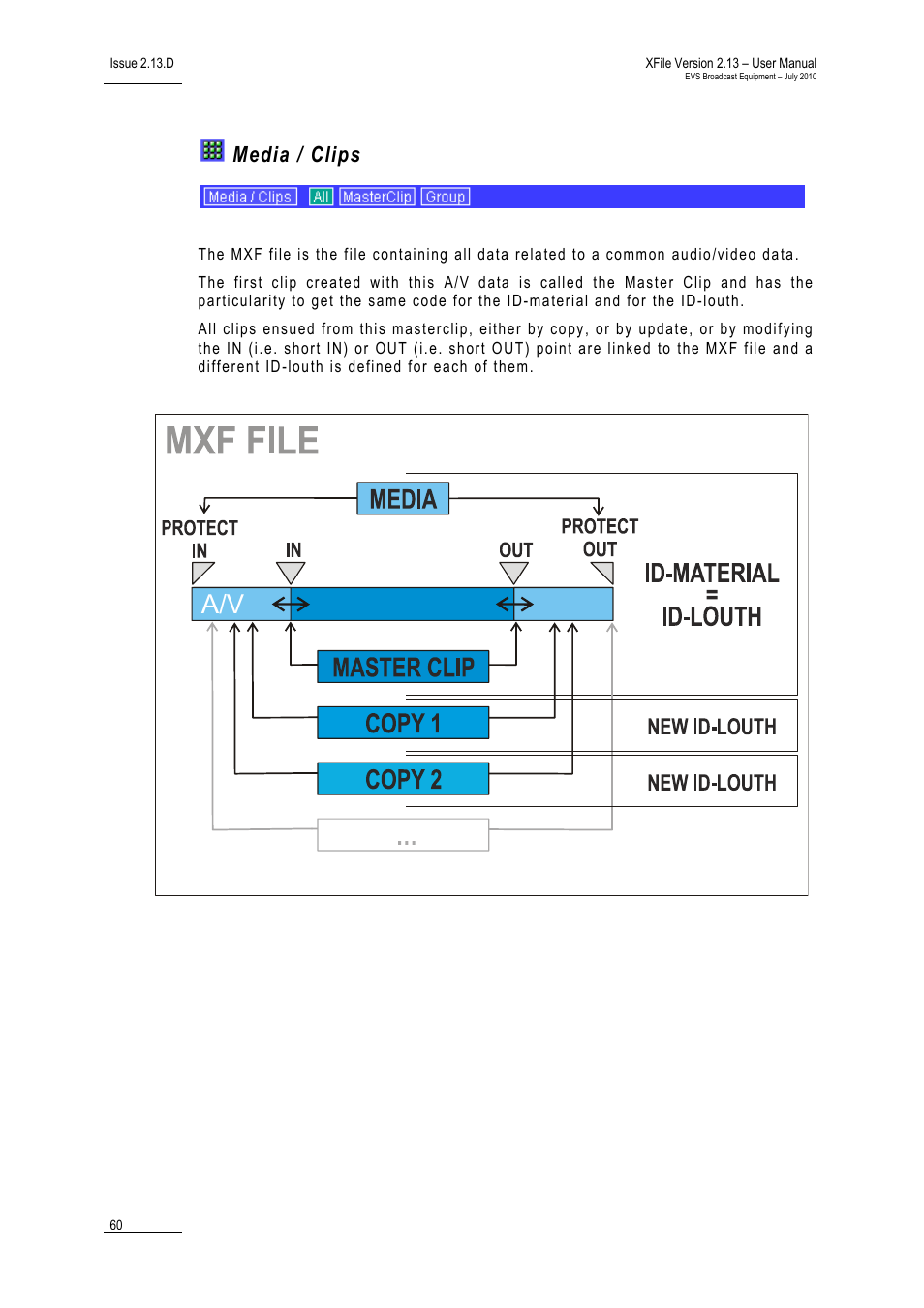 Media / clips | EVS Xfile Version 2.13 - July 2010 User Manual User Manual | Page 69 / 192