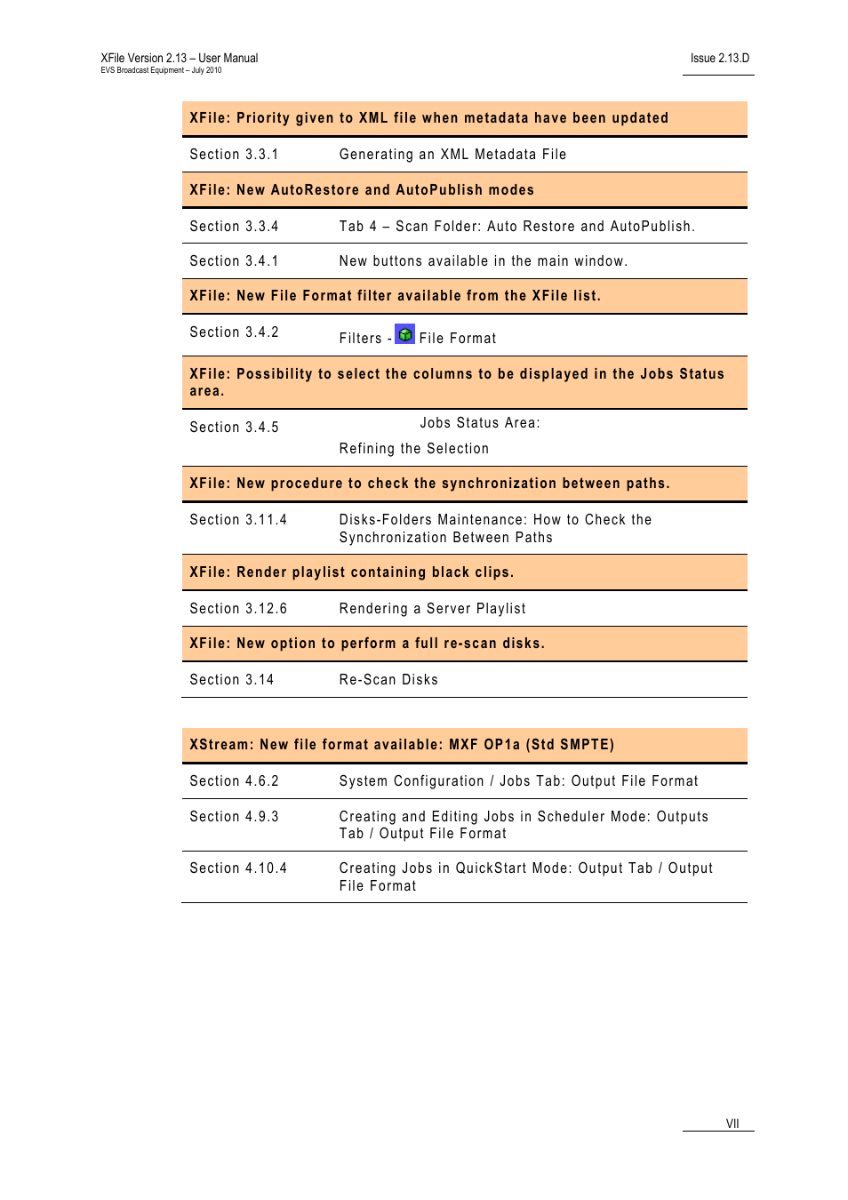 EVS Xfile Version 2.13 - July 2010 User Manual User Manual | Page 8 / 192