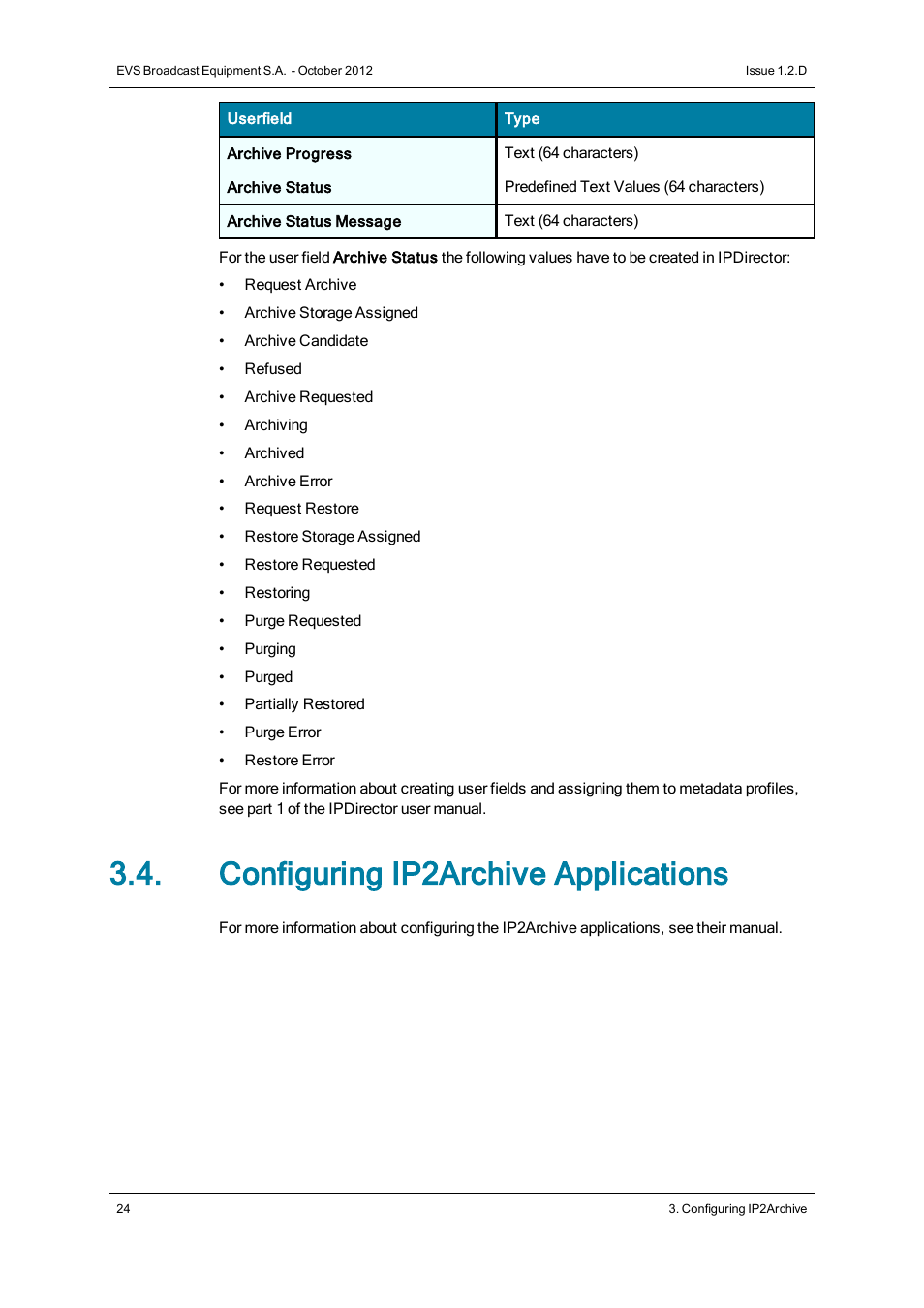 Configuring ip2archive applications | EVS IP2Archive Version 1.2 - October 2012 User Manual User Manual | Page 29 / 30