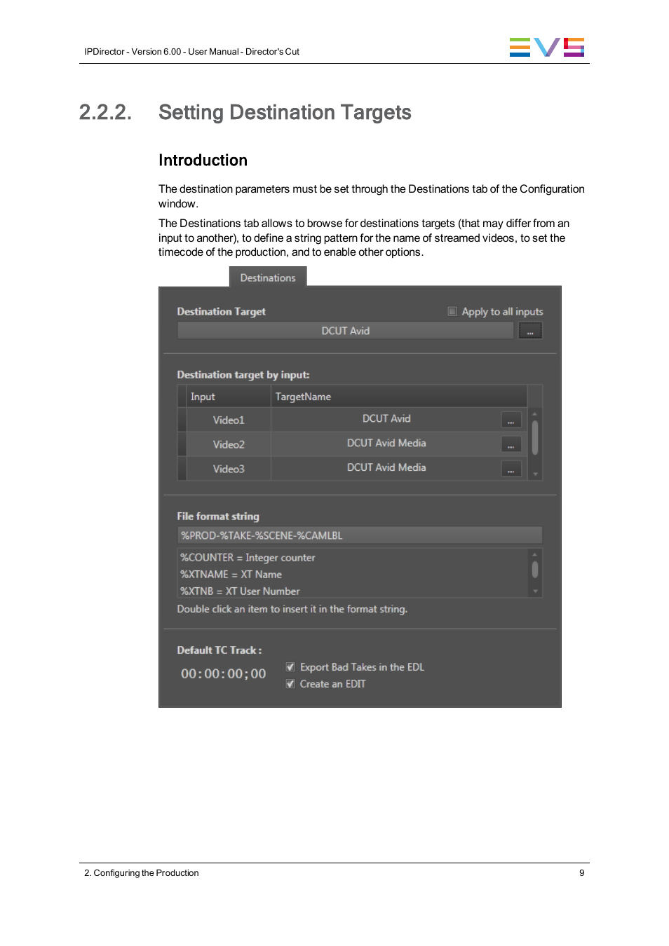 Setting destination targets, Introduction | EVS IPDirector Version 6.0 - November 2012 Part 10 User's Manual User Manual | Page 15 / 30