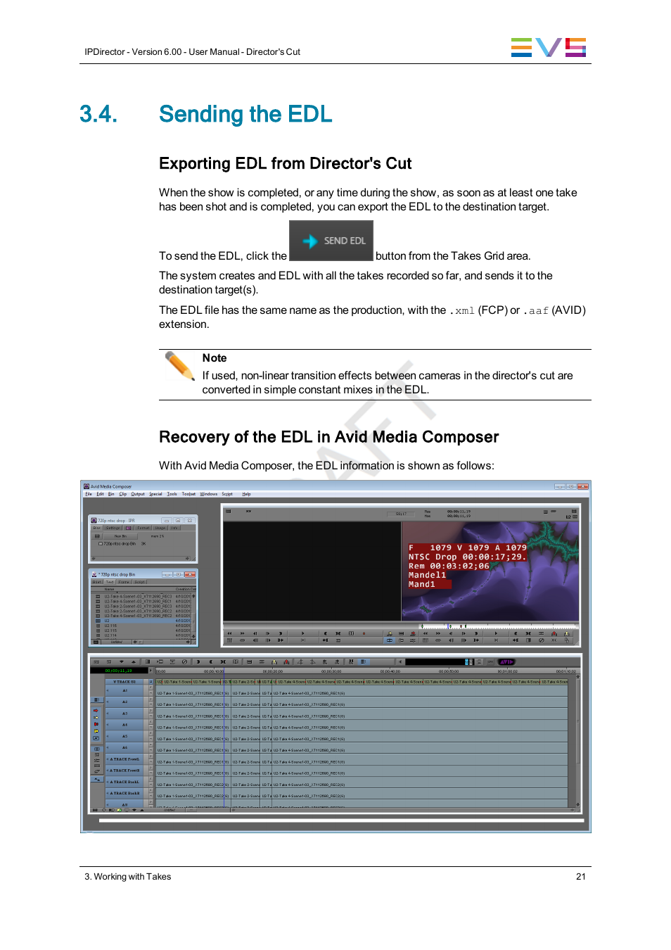 Sending the edl, Exporting edl from director's cut, Recovery of the edl in avid media composer | EVS IPDirector Version 6.0 - November 2012 Part 10 User's Manual User Manual | Page 27 / 30