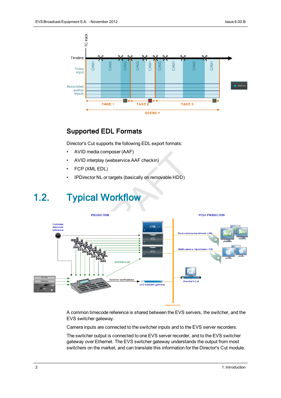 Typical workflow, Supported edl formats | EVS IPDirector Version 6.0 - November 2012 Part 10 User's Manual User Manual | Page 8 / 30