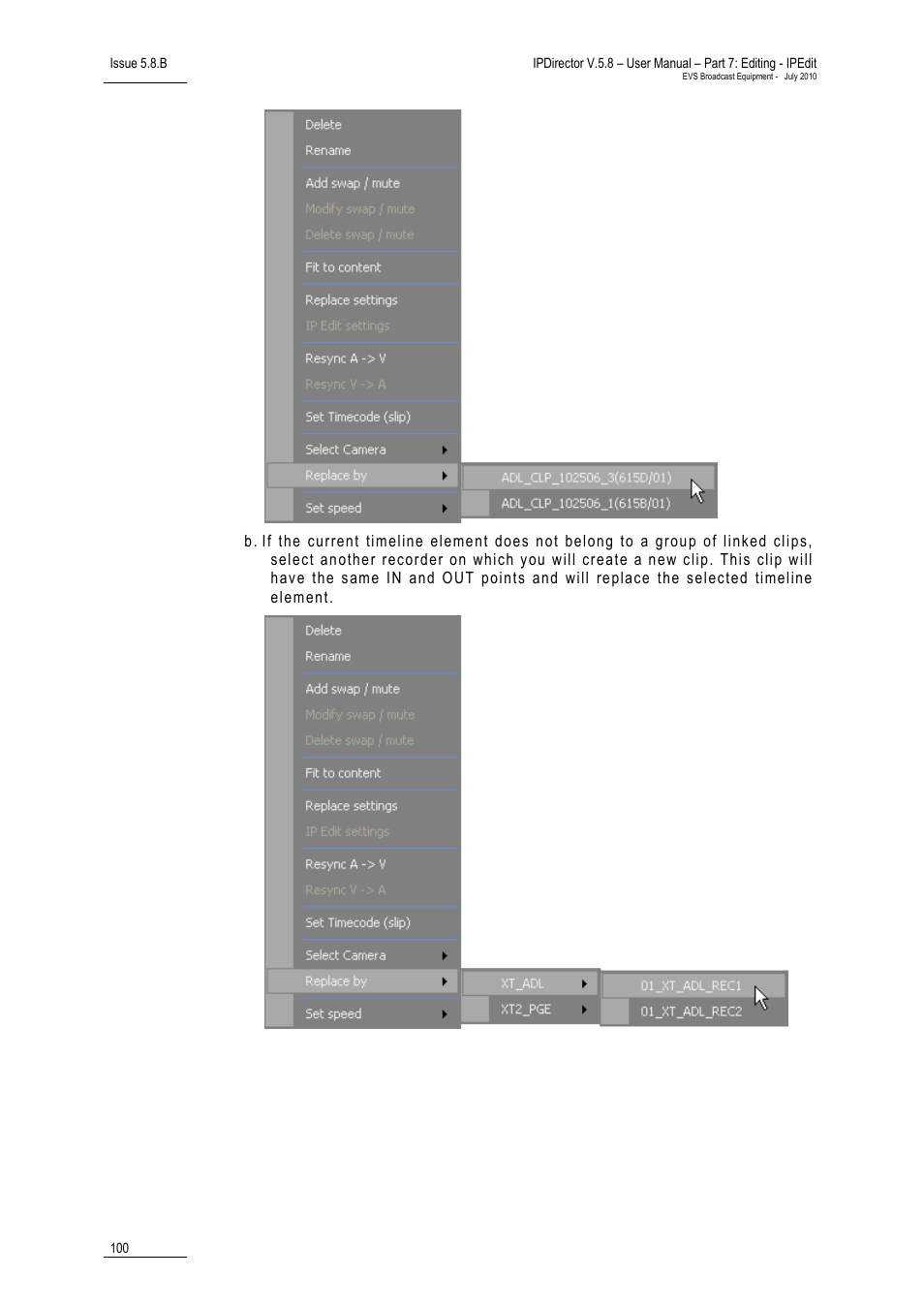 EVS IPDirector Version 5.8 - July 2010 Part 7 User's Manual User Manual | Page 113 / 229