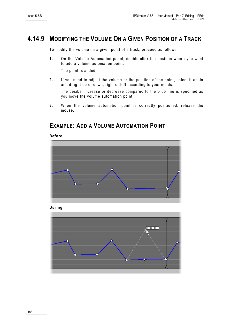 Example: add a volume automation point | EVS IPDirector Version 5.8 - July 2010 Part 7 User's Manual User Manual | Page 199 / 229