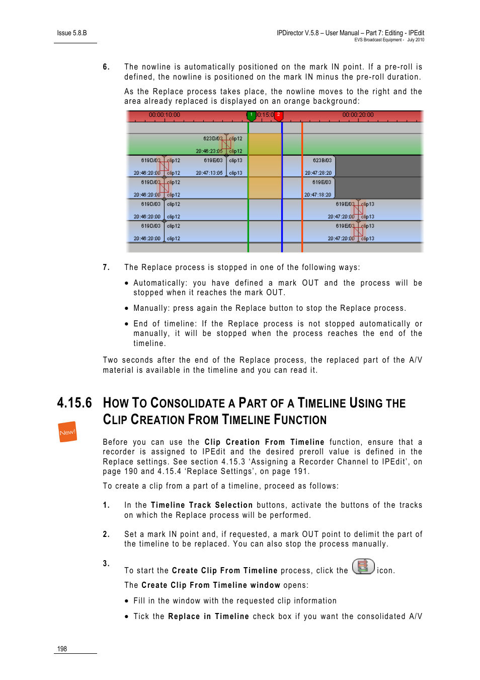Onsolidate a, Art of a, Imeline | Sing the, Reation, Unction | EVS IPDirector Version 5.8 - July 2010 Part 7 User's Manual User Manual | Page 211 / 229