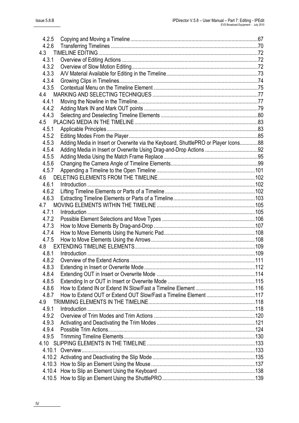 EVS IPDirector Version 5.8 - July 2010 Part 7 User's Manual User Manual | Page 5 / 229