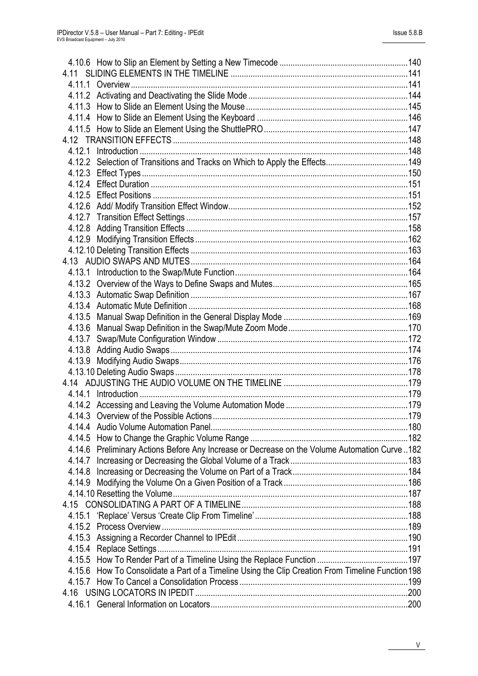 EVS IPDirector Version 5.8 - July 2010 Part 7 User's Manual User Manual | Page 6 / 229