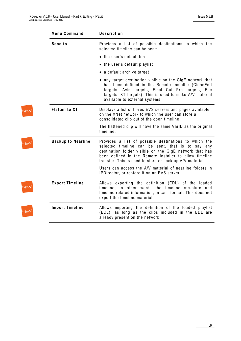 EVS IPDirector Version 5.8 - July 2010 Part 7 User's Manual User Manual | Page 72 / 229