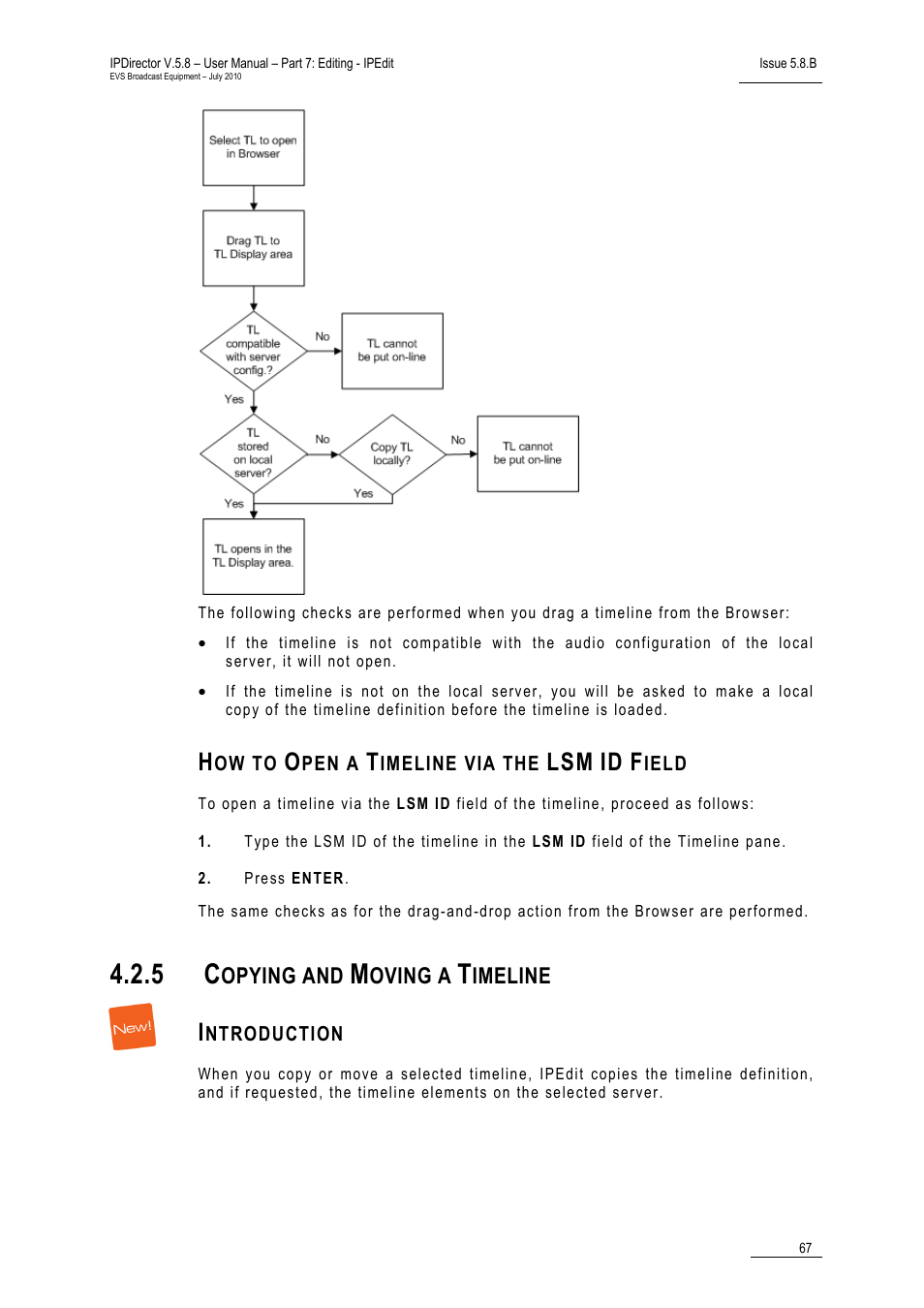 How to open a timeline via the lsm id field, Copying and moving a timeline, Introduction | EVS IPDirector Version 5.8 - July 2010 Part 7 User's Manual User Manual | Page 80 / 229