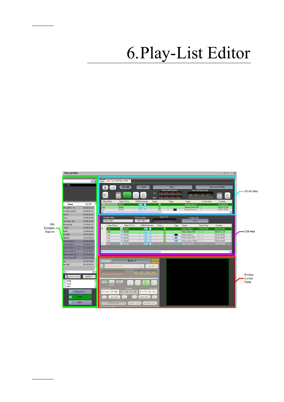 Play-list editor, 1 introduction, Introduction | EVS IPDirector Version 4.3 - October 2007 Part 3 User's Manual User Manual | Page 117 / 204