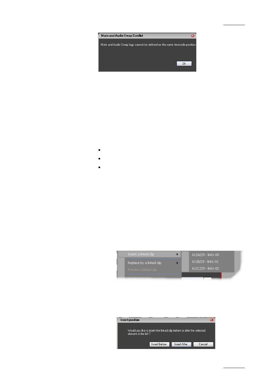 Linked clips, Insert a linked clip | EVS IPDirector Version 4.3 - October 2007 Part 3 User's Manual User Manual | Page 164 / 204