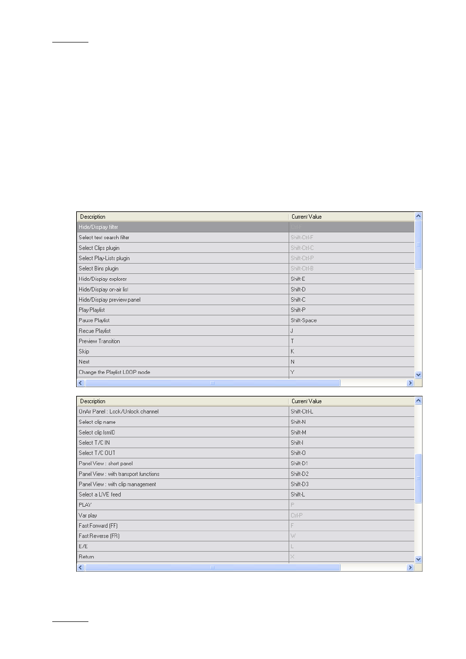11 play-list editor shortcuts, Play-list editor shortcuts | EVS IPDirector Version 4.3 - October 2007 Part 3 User's Manual User Manual | Page 197 / 204