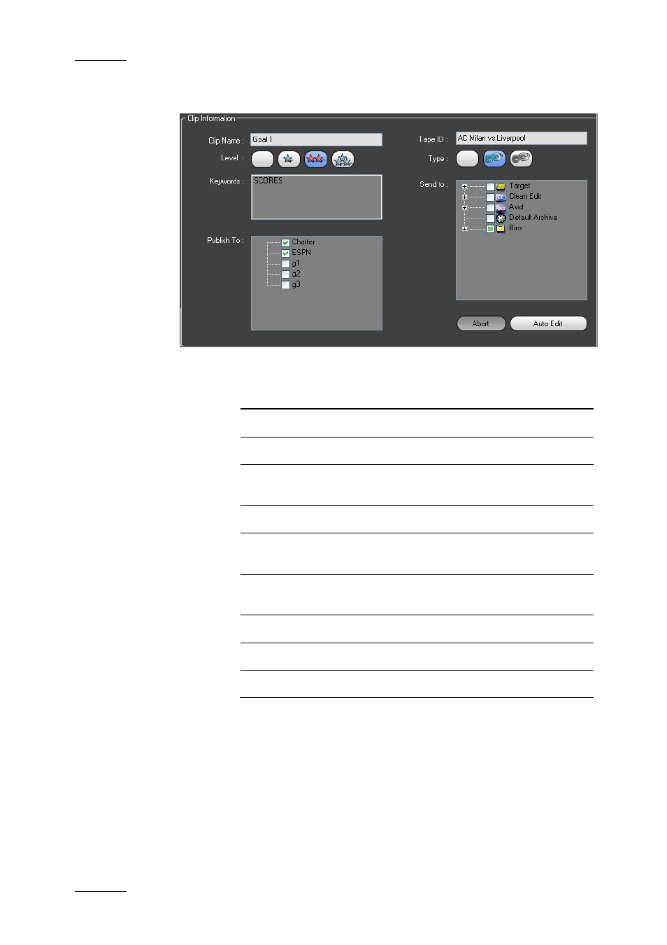 Clip information fields, Nformation fields | EVS IPDirector Version 4.3 - October 2007 Part 3 User's Manual User Manual | Page 31 / 204