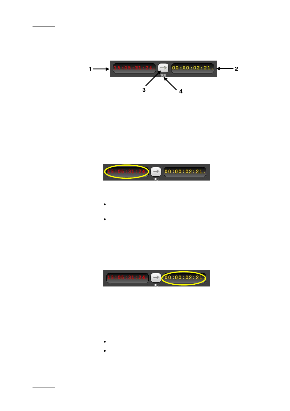 1 time information group box, 2 left timecode field, 3 right duration field | When a clip is loaded, Time information group box, Left timecode field, Right duration field | EVS IPDirector Version 4.3 - October 2007 Part 3 User's Manual User Manual | Page 51 / 204