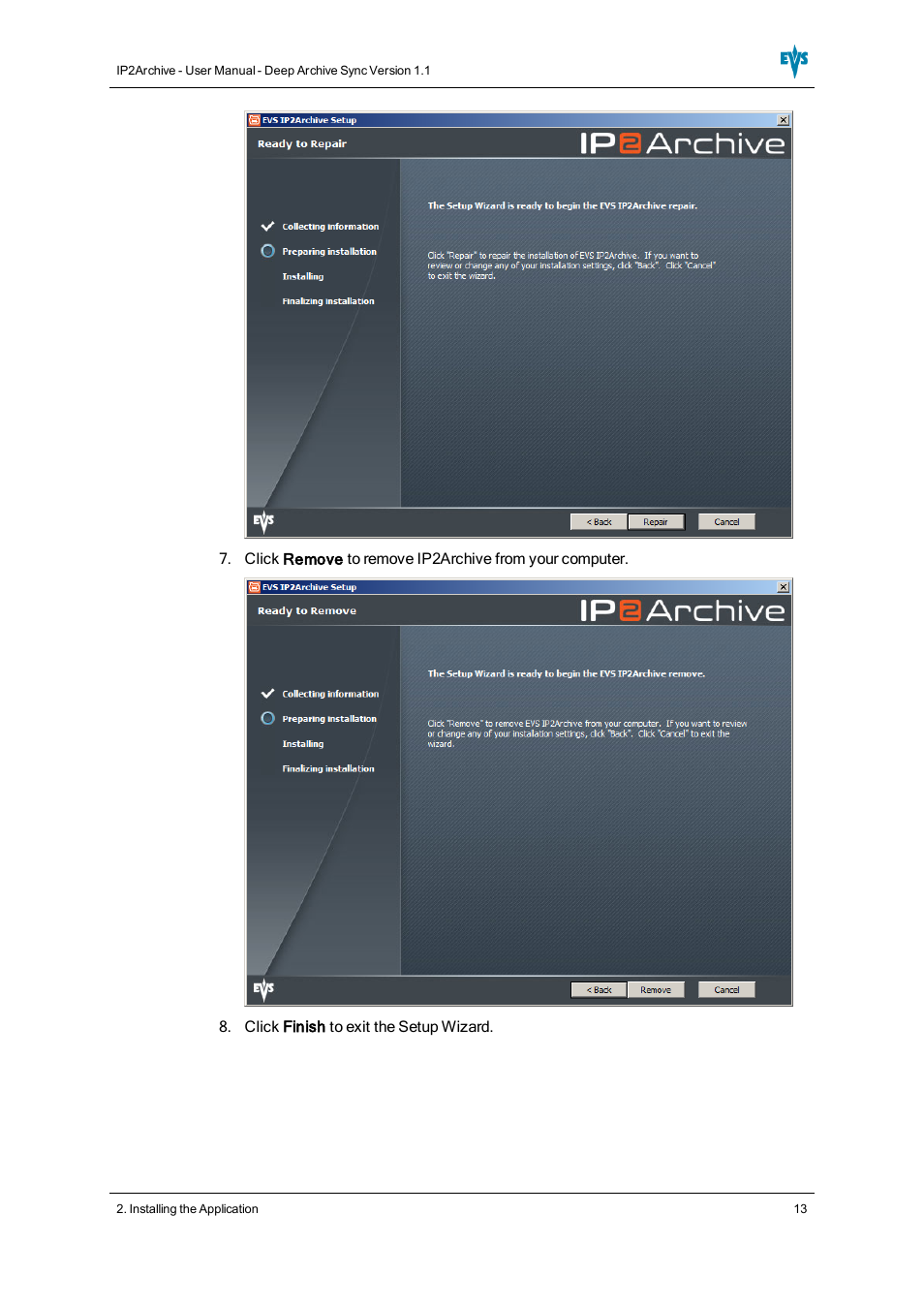 EVS IP2Archive Deep Archive Sync Version 1.1 - October 2012 User Manual User Manual | Page 18 / 66