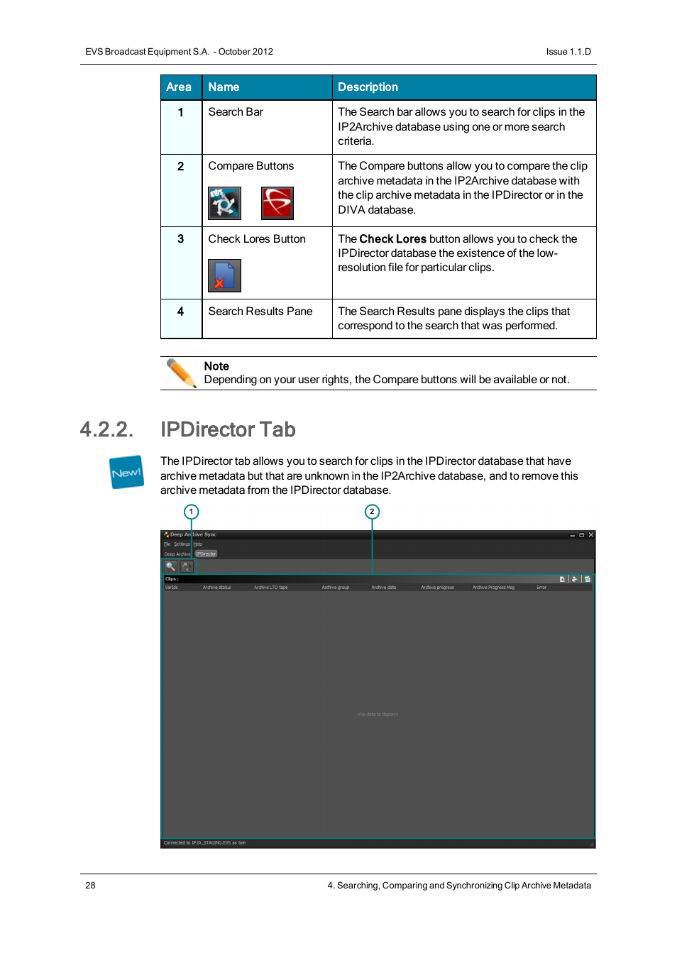 Ipdirector tab | EVS IP2Archive Deep Archive Sync Version 1.1 - October 2012 User Manual User Manual | Page 33 / 66