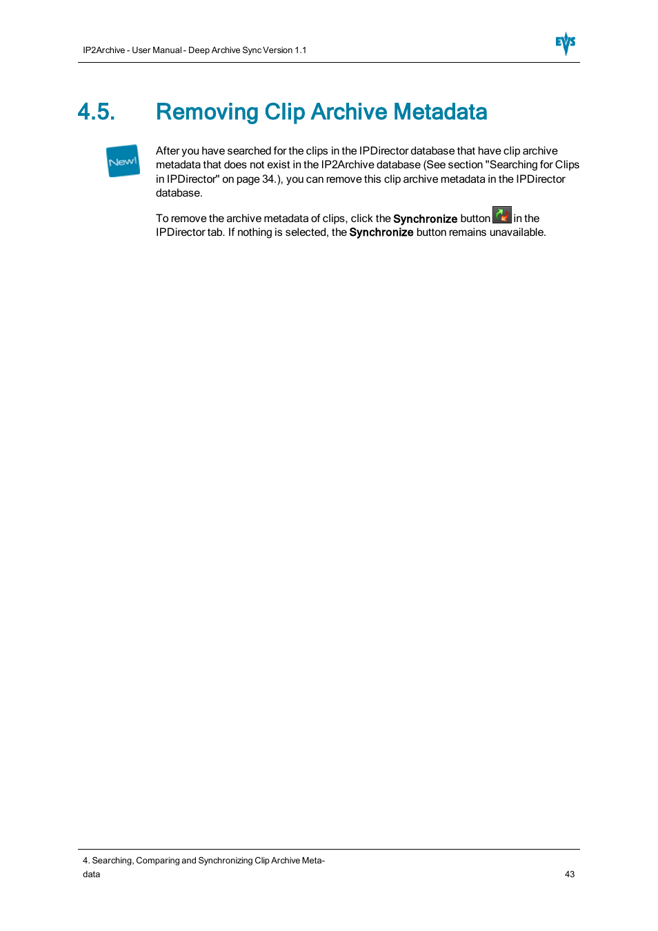 Removing clip archive metadata | EVS IP2Archive Deep Archive Sync Version 1.1 - October 2012 User Manual User Manual | Page 48 / 66