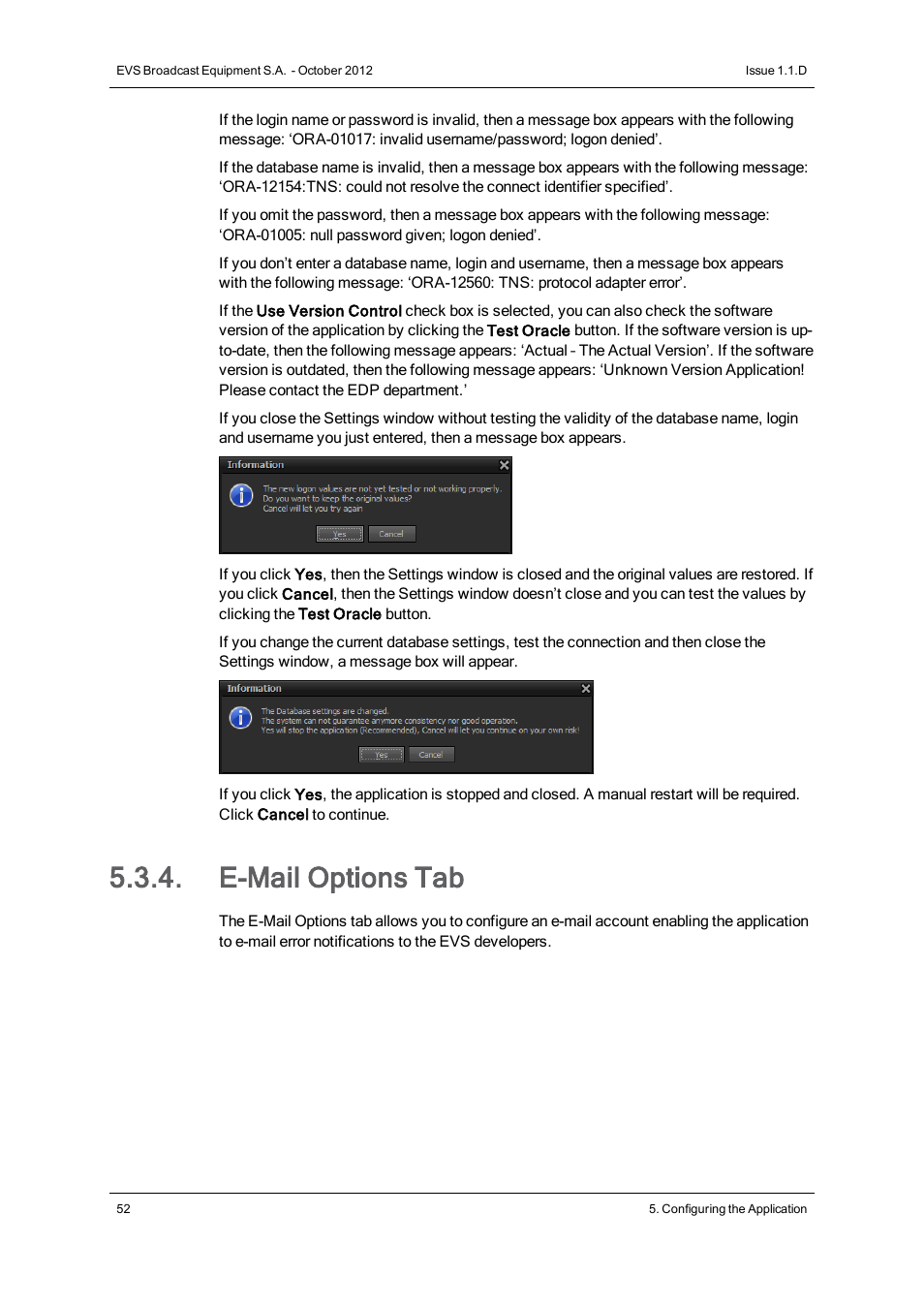 E-mail options tab | EVS IP2Archive Deep Archive Sync Version 1.1 - October 2012 User Manual User Manual | Page 57 / 66