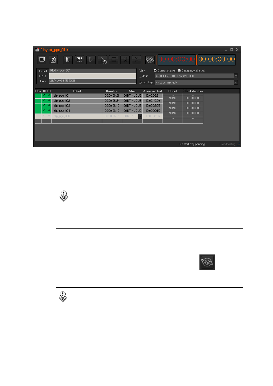 4 looping a playlist, Looping a playlist, Ooping a | Laylist | EVS XEDIO Playout Organizer Version 3.1 - January 2011 User Manual User Manual | Page 24 / 29