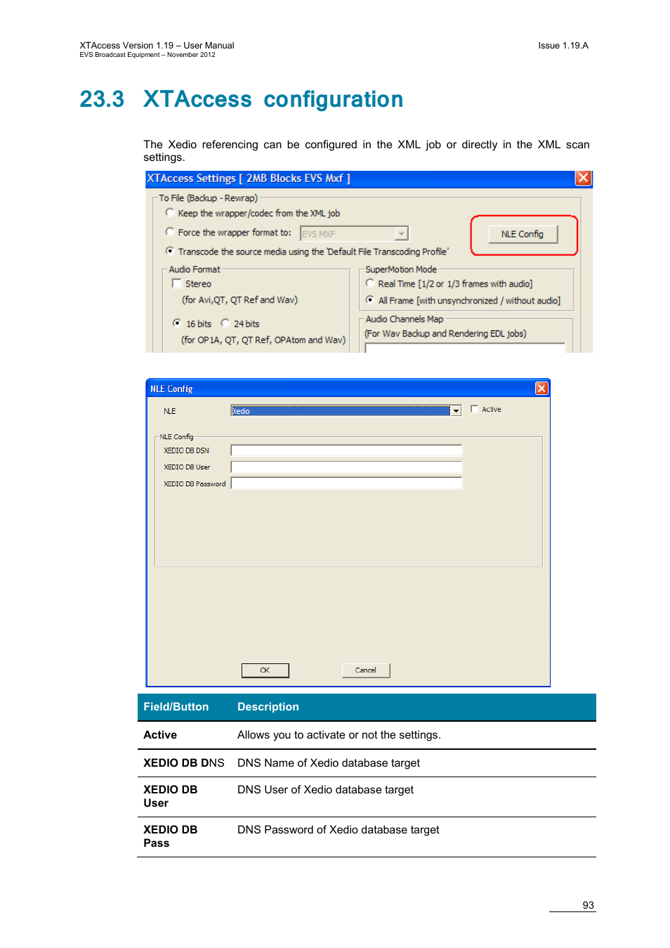 3 xtaccess configuration | EVS XTAccess Version 1.19 - November 2012 User Manual User Manual | Page 103 / 112