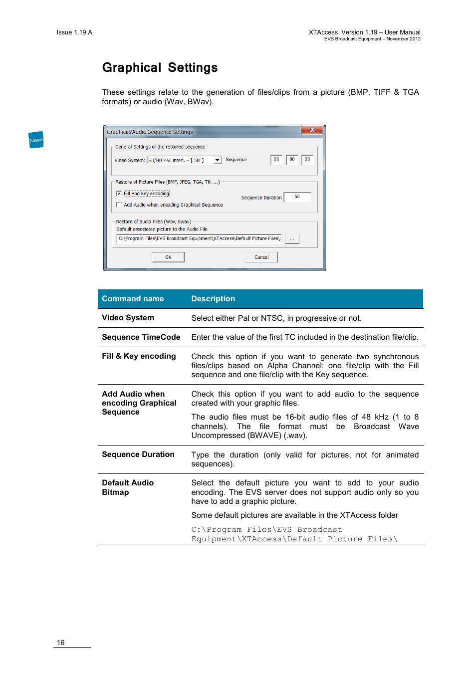 Graphical settings | EVS XTAccess Version 1.19 - November 2012 User Manual User Manual | Page 26 / 112
