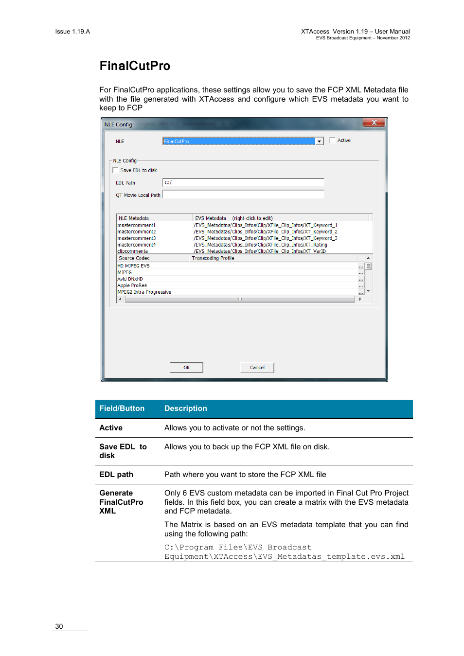 Finalcutpro | EVS XTAccess Version 1.19 - November 2012 User Manual User Manual | Page 40 / 112