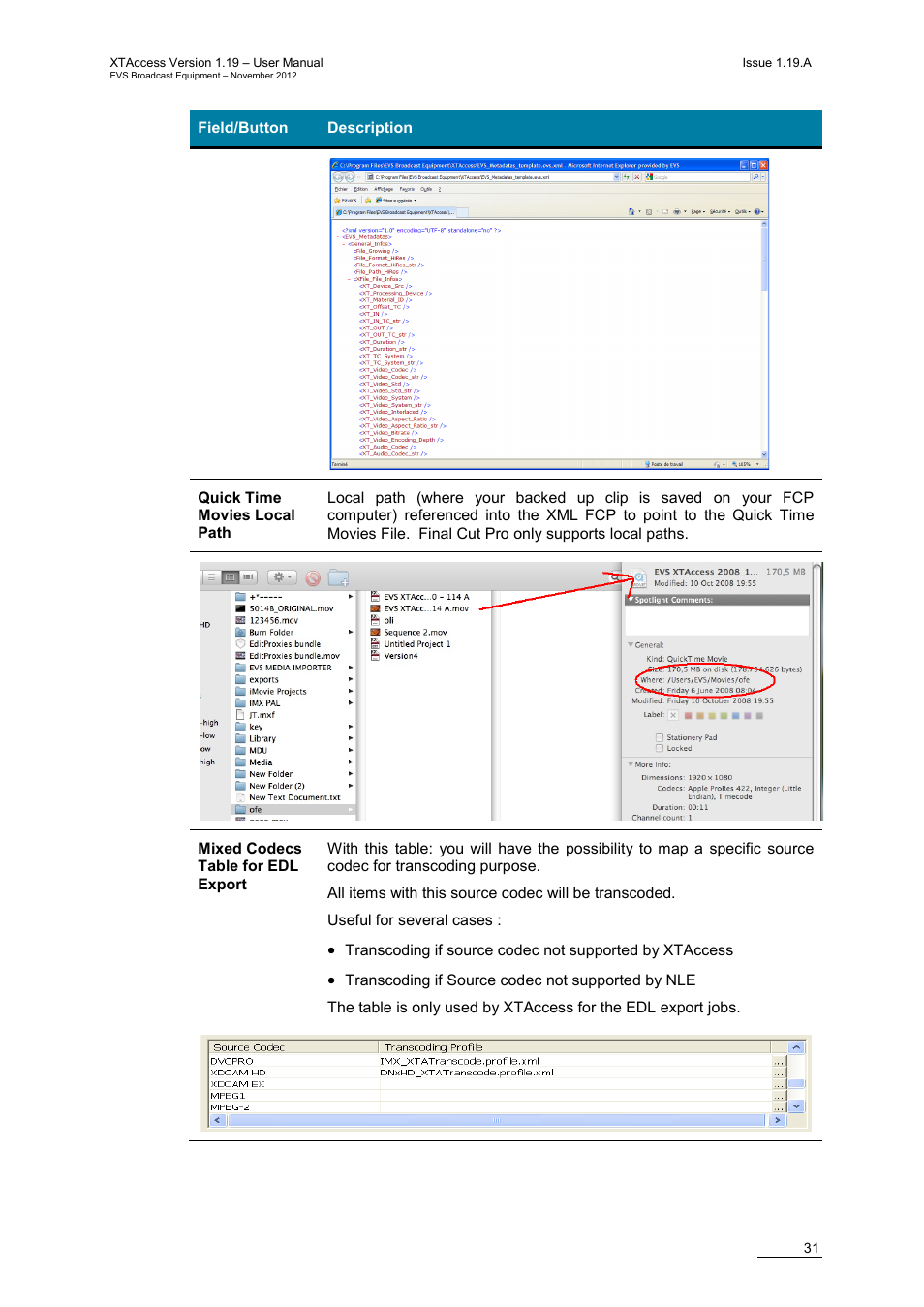 EVS XTAccess Version 1.19 - November 2012 User Manual User Manual | Page 41 / 112