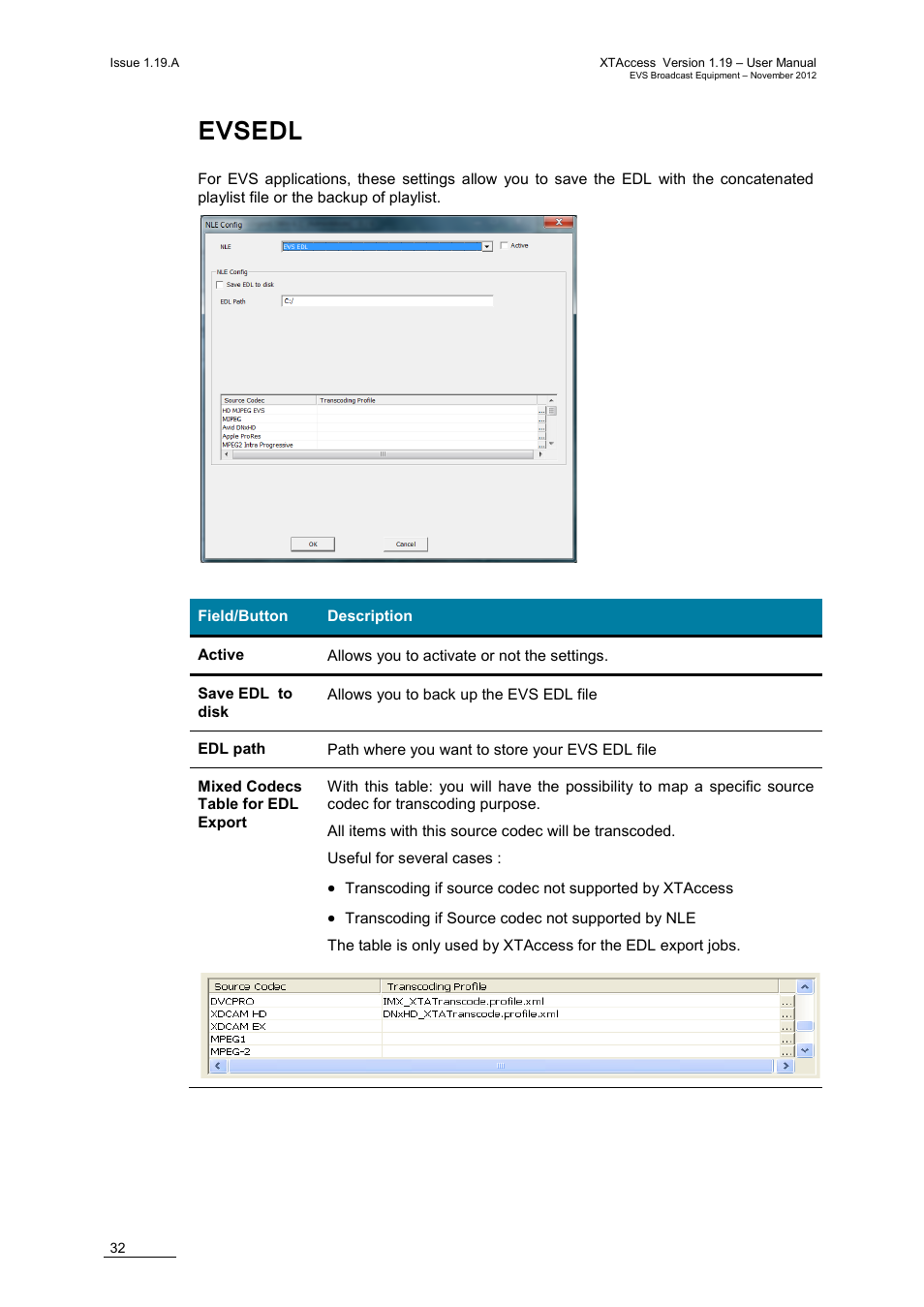 Evsedl | EVS XTAccess Version 1.19 - November 2012 User Manual User Manual | Page 42 / 112