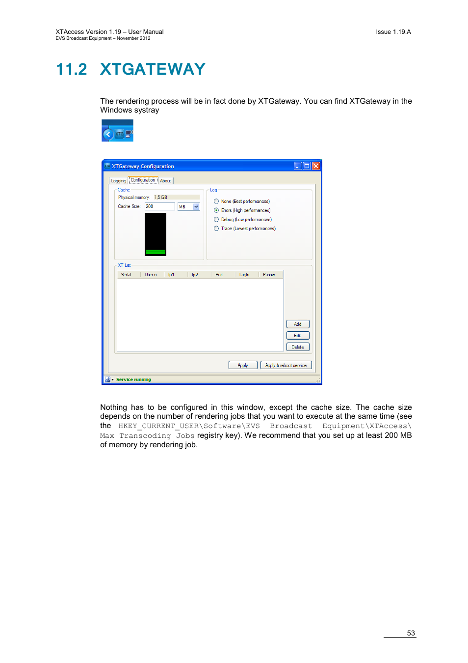 2 xtgateway | EVS XTAccess Version 1.19 - November 2012 User Manual User Manual | Page 63 / 112