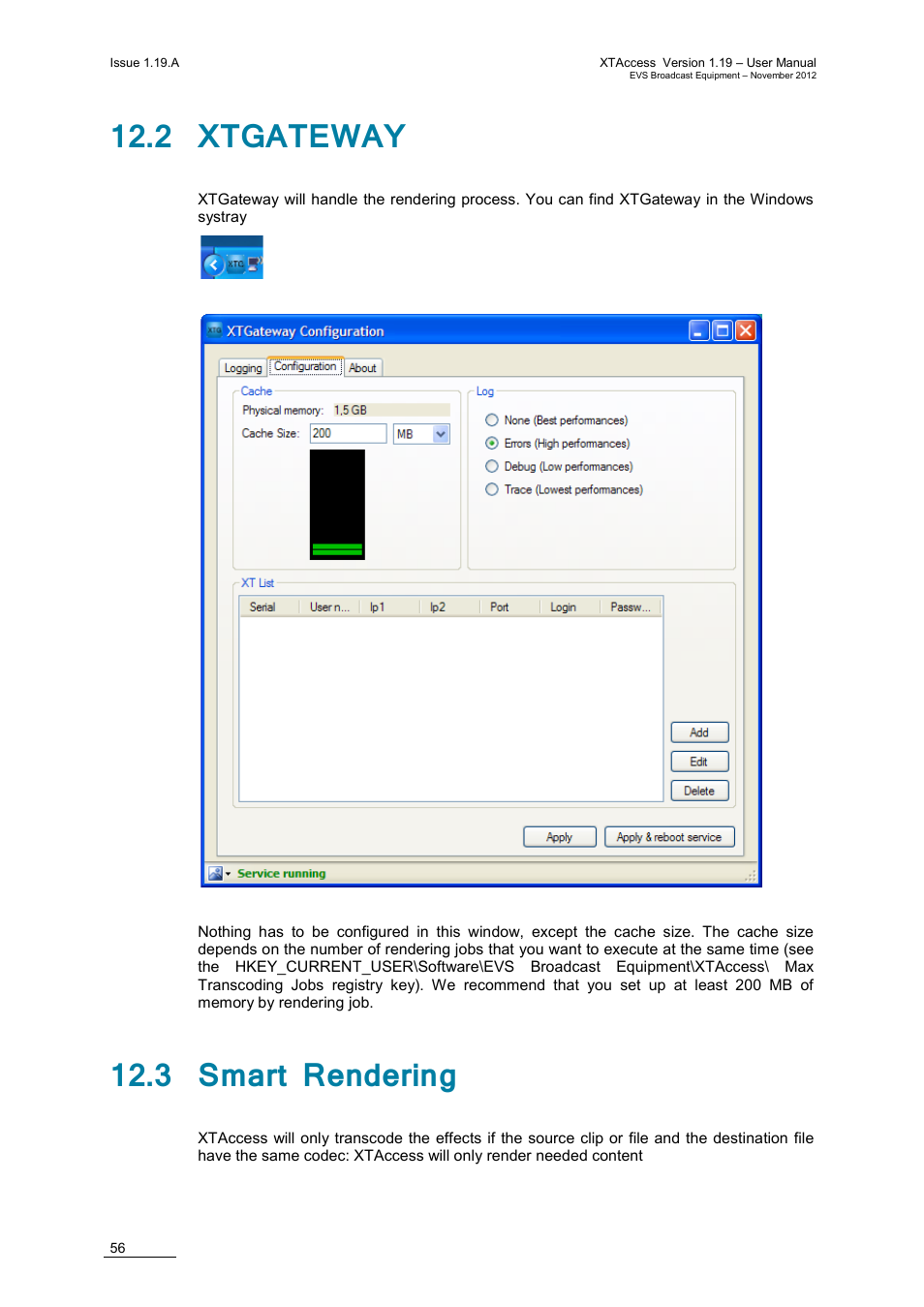 2 xtgateway, 3 smart rendering | EVS XTAccess Version 1.19 - November 2012 User Manual User Manual | Page 66 / 112