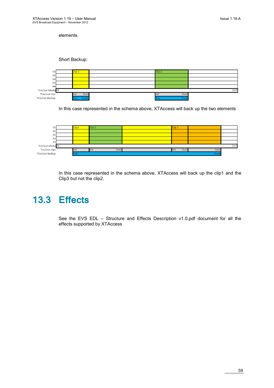 3 effects | EVS XTAccess Version 1.19 - November 2012 User Manual User Manual | Page 69 / 112