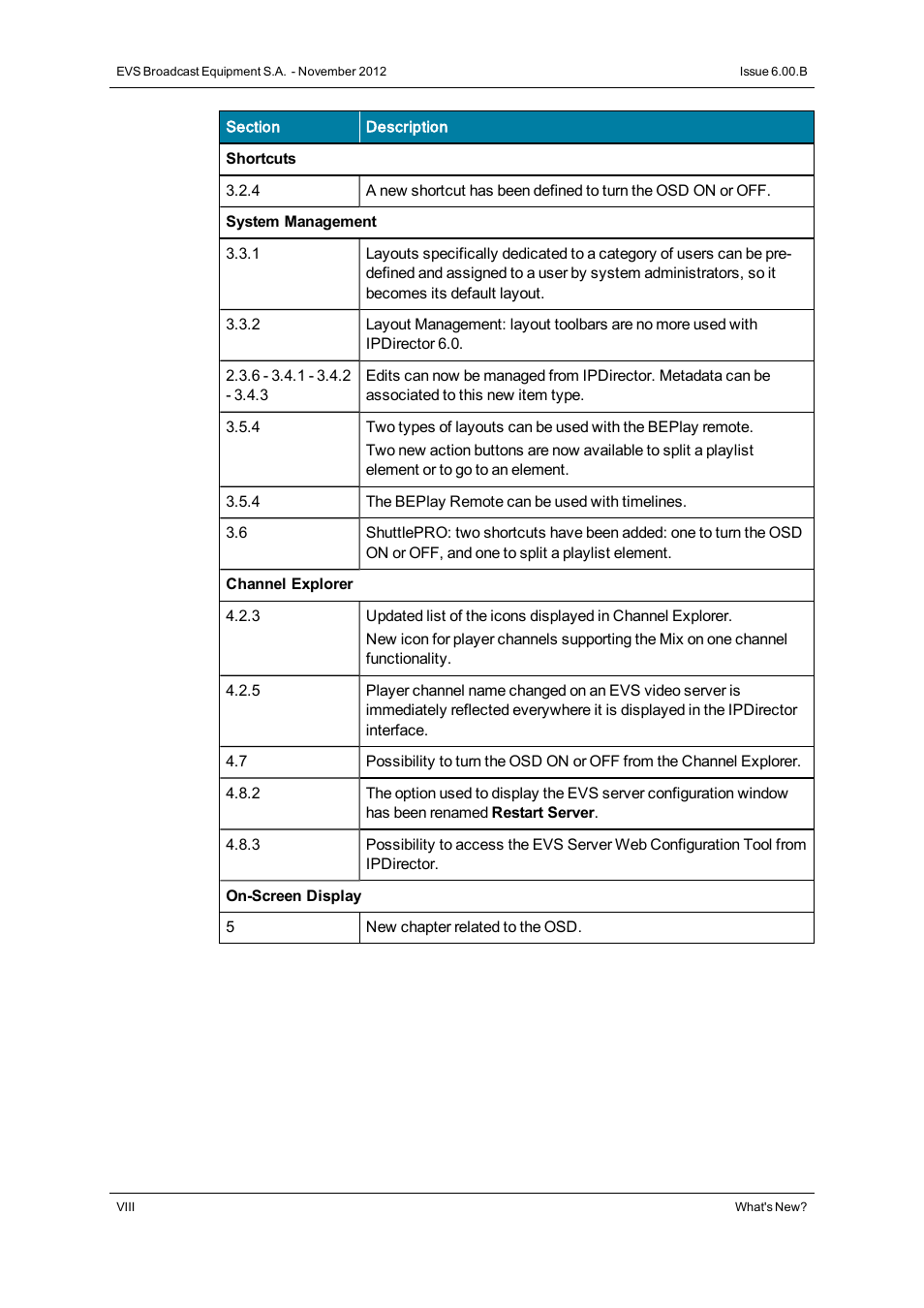 EVS IPDirector Version 6.0 - November 2012 Part 1 User's Manual User Manual | Page 10 / 140