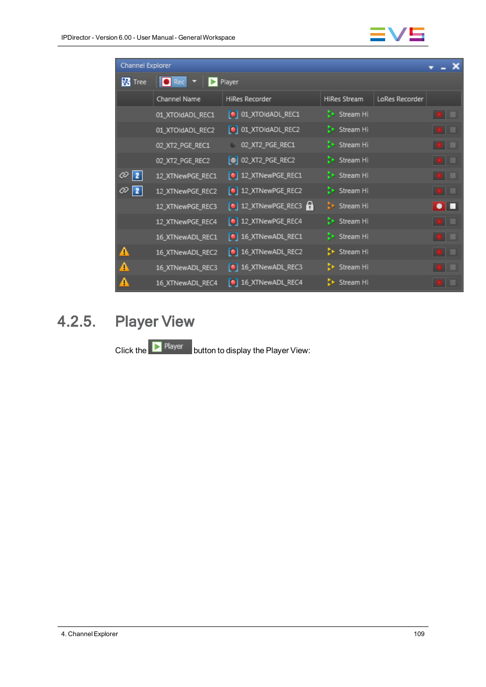 Player view | EVS IPDirector Version 6.0 - November 2012 Part 1 User's Manual User Manual | Page 119 / 140