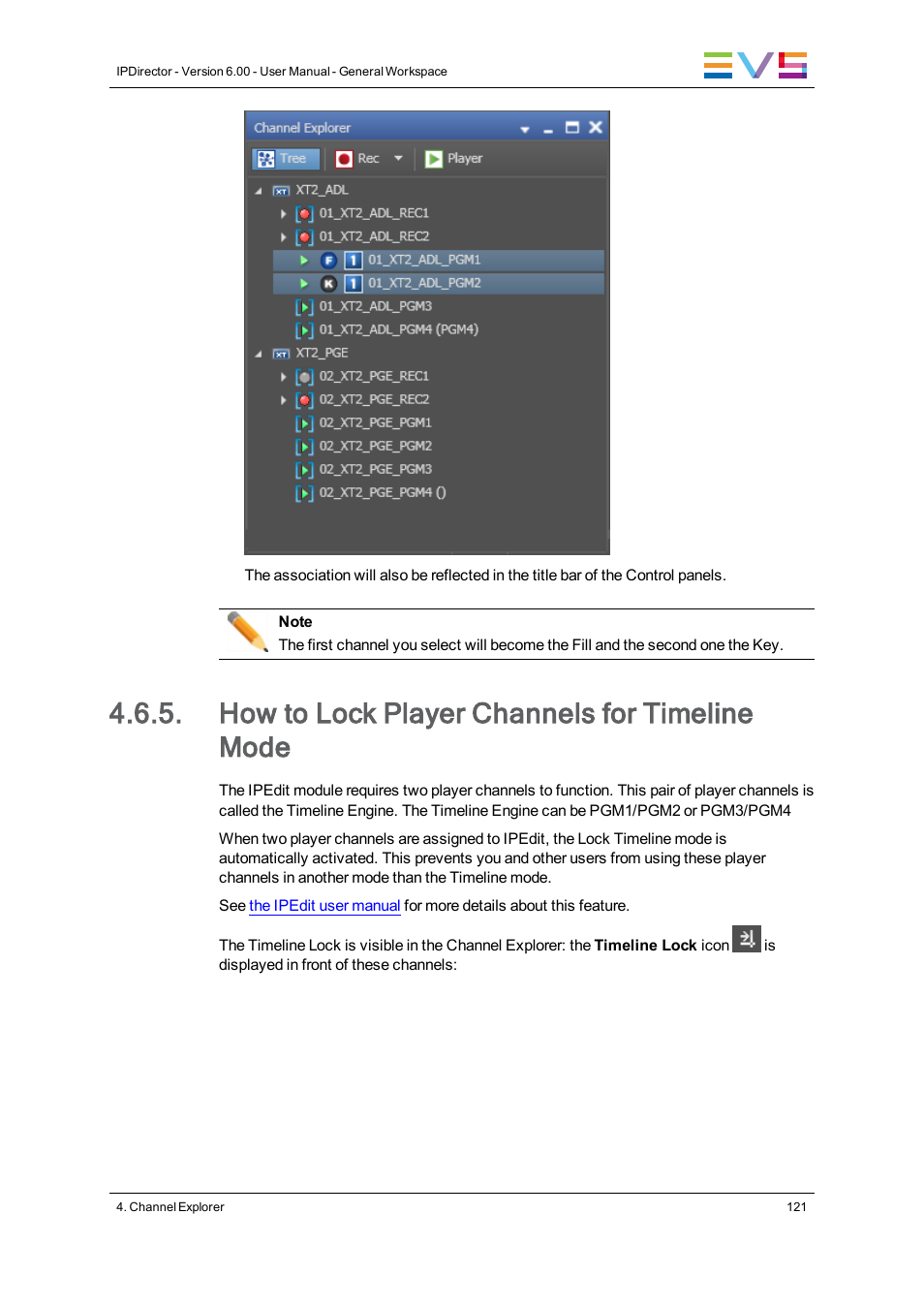 How to lock player channels for timeline mode | EVS IPDirector Version 6.0 - November 2012 Part 1 User's Manual User Manual | Page 131 / 140