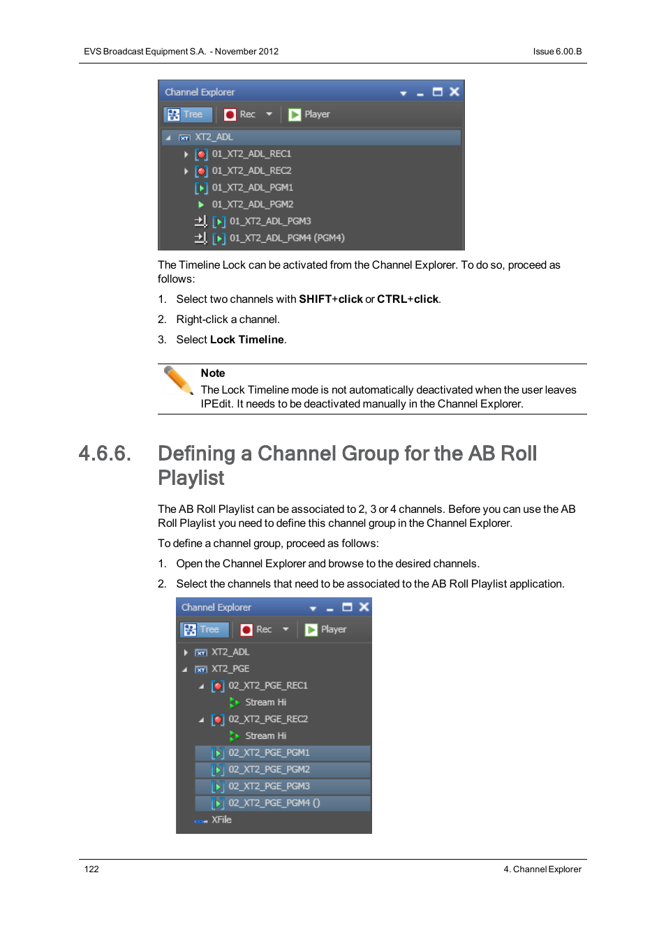 Defining a channel group for the ab roll playlist | EVS IPDirector Version 6.0 - November 2012 Part 1 User's Manual User Manual | Page 132 / 140