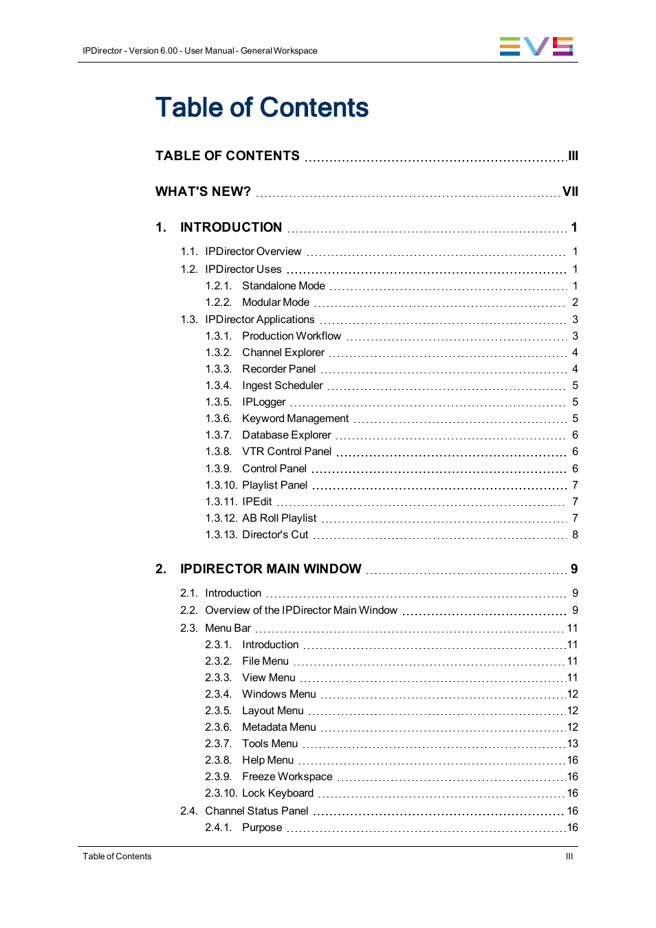 EVS IPDirector Version 6.0 - November 2012 Part 1 User's Manual User Manual | Page 5 / 140