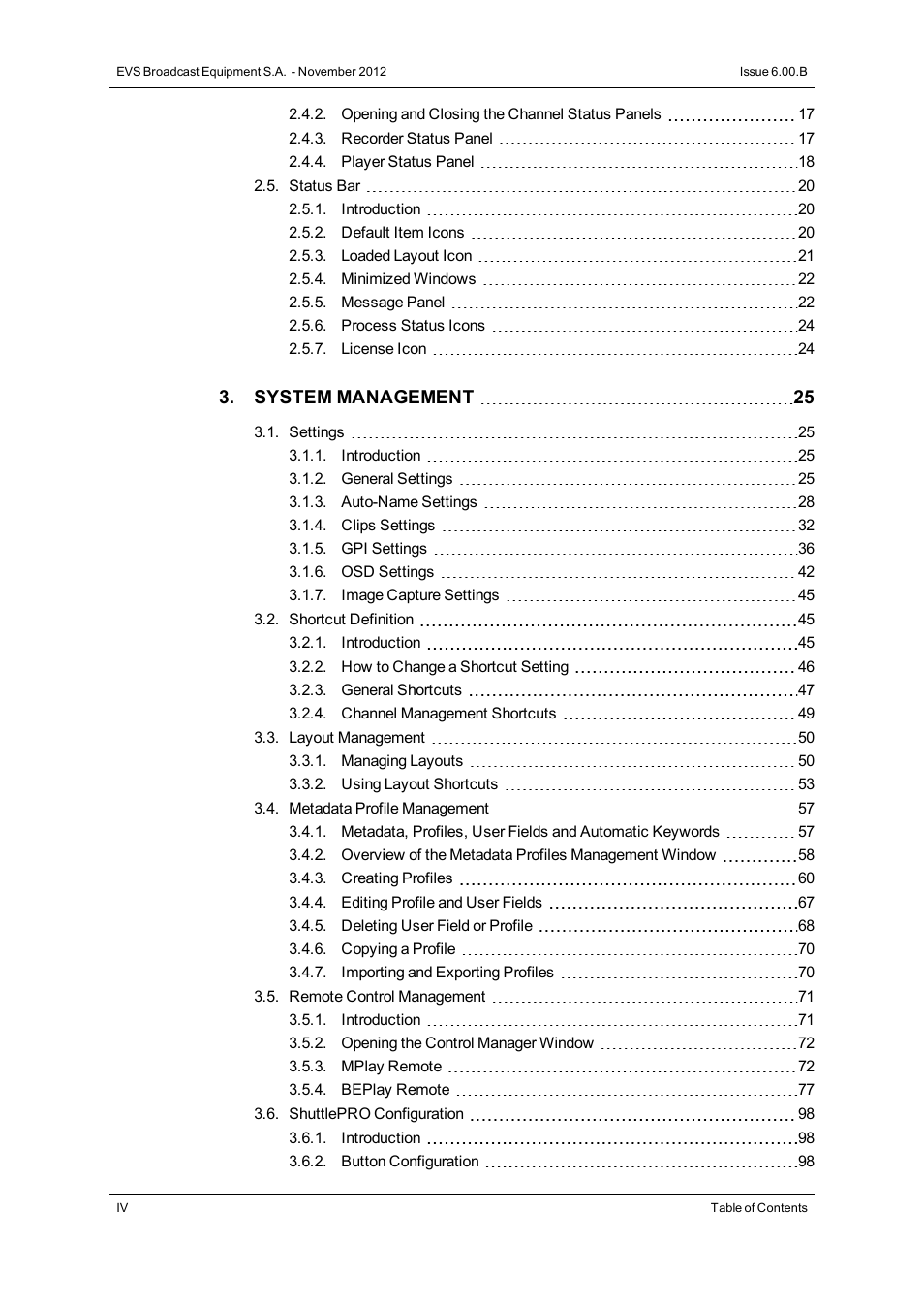 EVS IPDirector Version 6.0 - November 2012 Part 1 User's Manual User Manual | Page 6 / 140