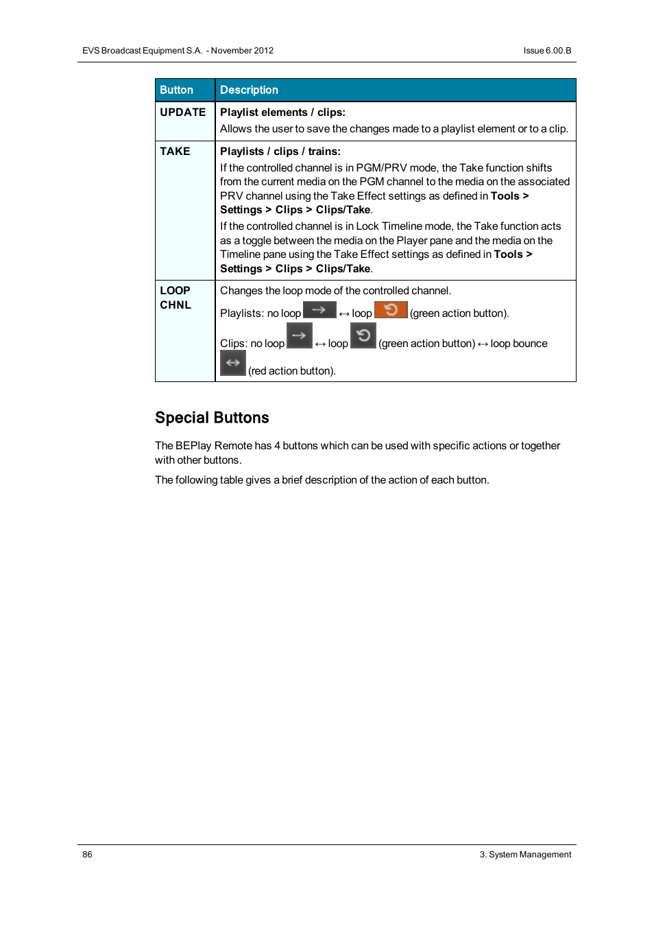 Special buttons | EVS IPDirector Version 6.0 - November 2012 Part 1 User's Manual User Manual | Page 96 / 140