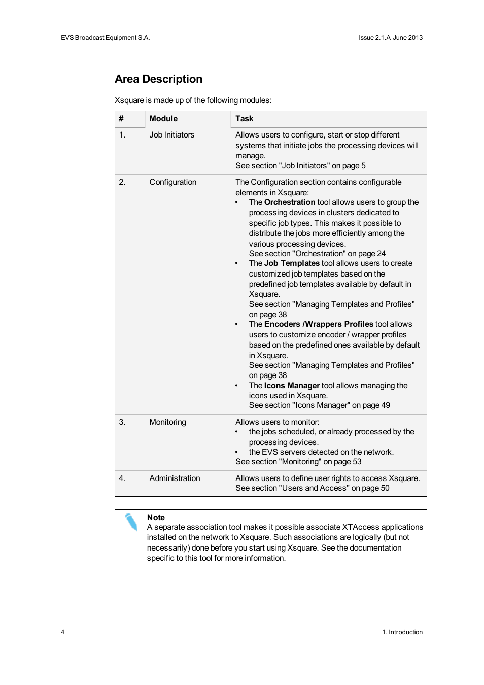 Area description | EVS Xsquare Version 2.1 User Manual User Manual | Page 10 / 69