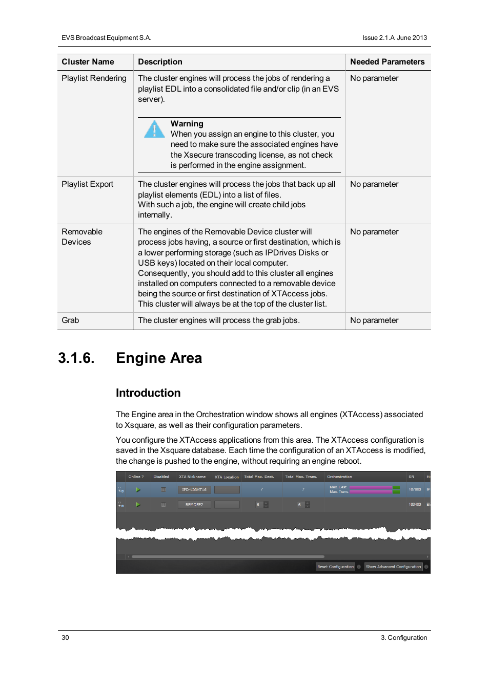 Engine area, Introduction | EVS Xsquare Version 2.1 User Manual User Manual | Page 36 / 69