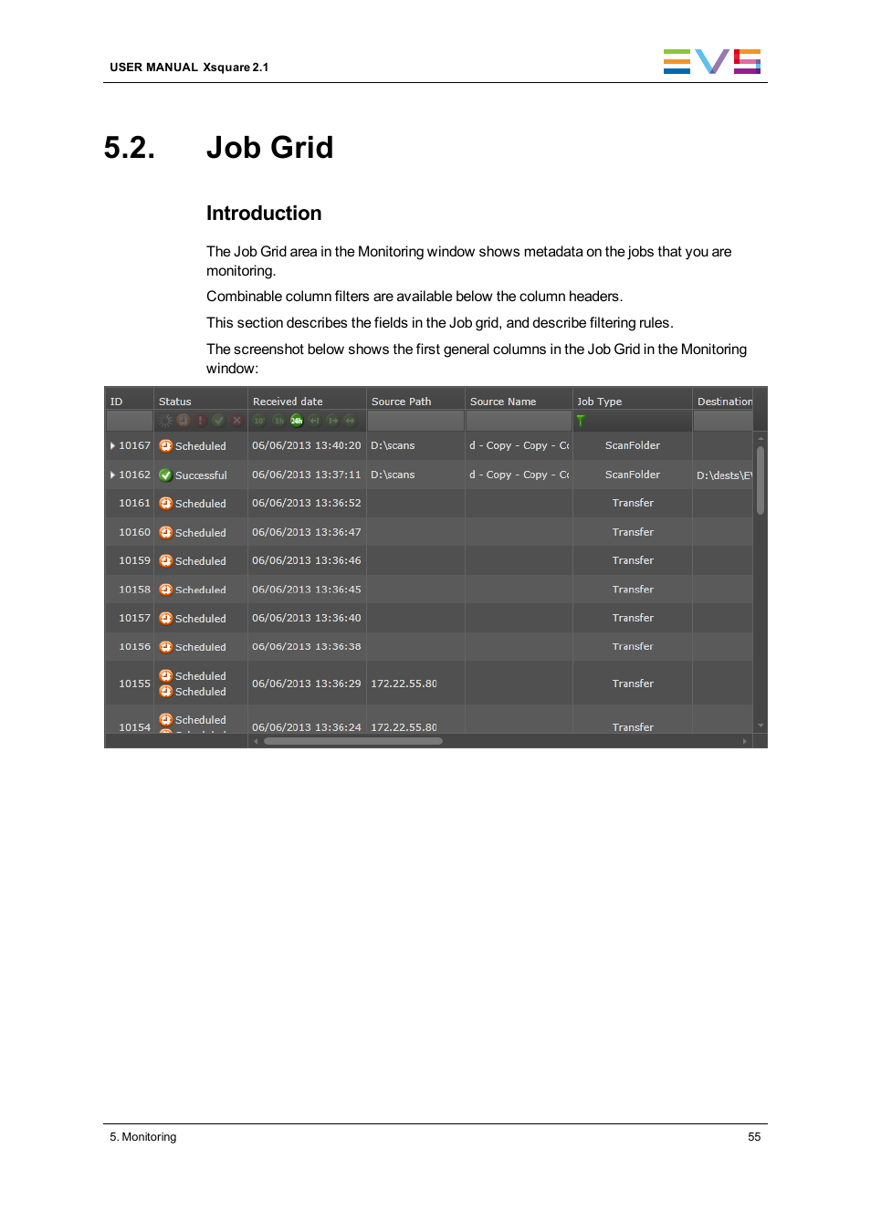 Job grid | EVS Xsquare Version 2.1 User Manual User Manual | Page 61 / 69