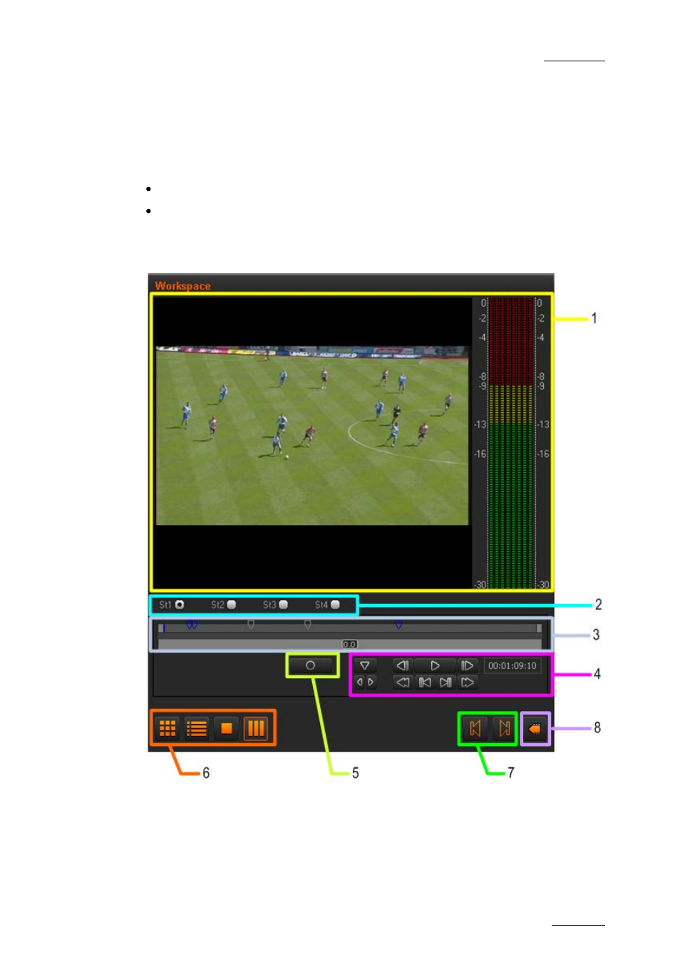 6 storyboard player view in the workspace area, Purpose, Overview | Storyboard player view in the workspace area | EVS Xedio Dispatcher Version 4.00 - July 2011 User Manual User Manual | Page 45 / 97